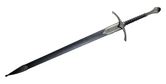 Sword in black leather scabbard
