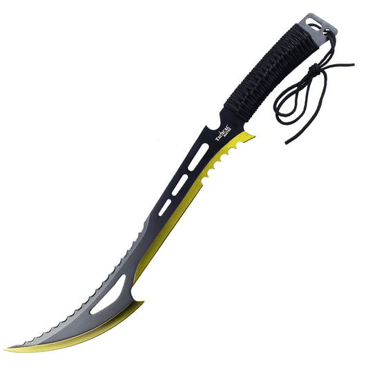 Tactical Master 26" Gold Machete with 3 PCS 6" Throwing Knife