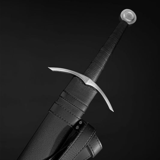 Medieval bastard sword with leather-wrapped grip and crossguard | Guild Arms