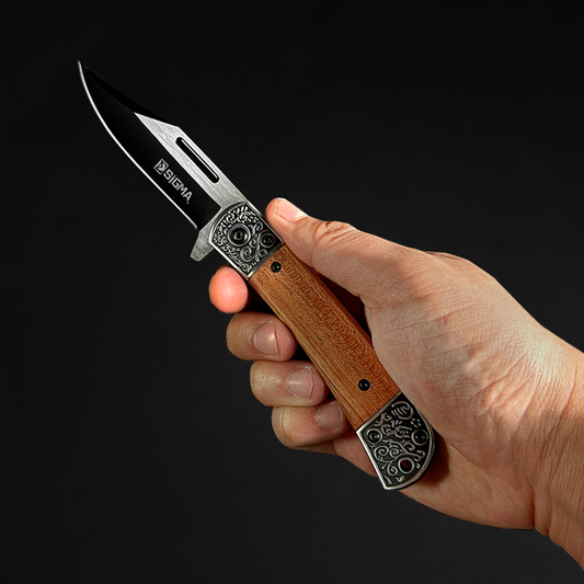 Sigma pocket knife with wooden handle. | Guild Arms
