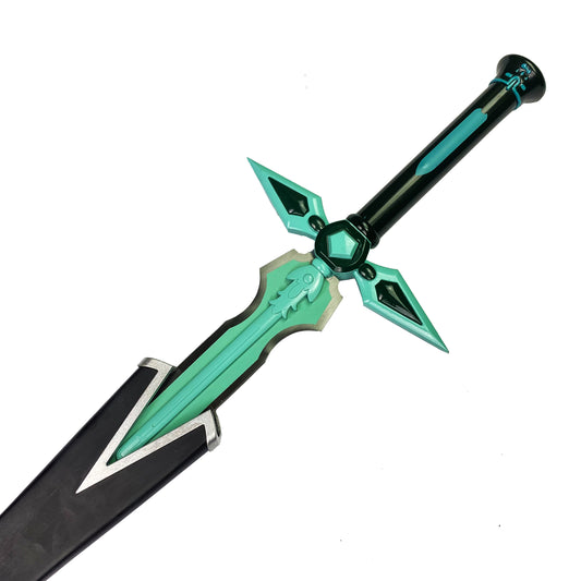 40" Anime Green Long Sword w/ Faux Leather Sheath