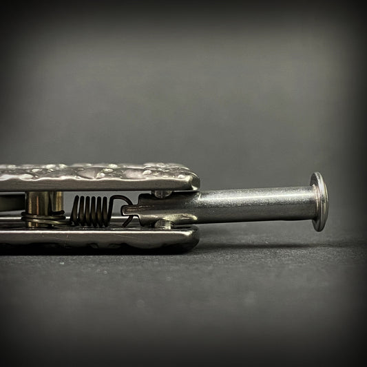 Balisong knife spring latch mechanism- Guild Arms.