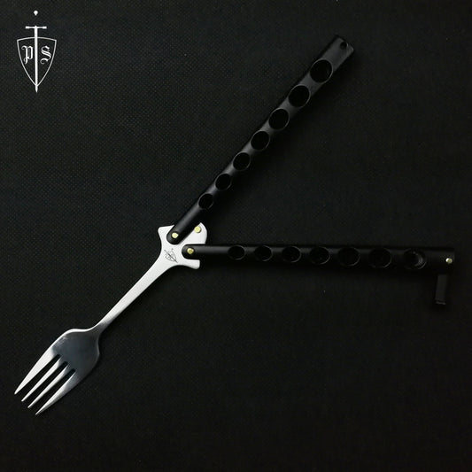 Black Butterfly Knife Fork Trainer