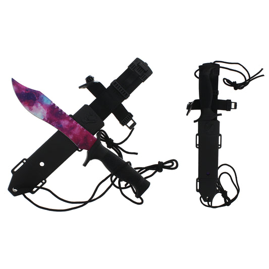 12" Hunting Knife Galaxy Purple Blade Tactical Knife