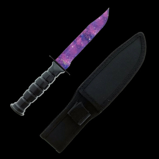 Falcon 3 PCS Purple Galaxy Set. Tactical Knives & Karambit