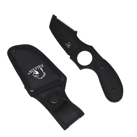 Black Falcon knife and sheath by Guild Arms.
