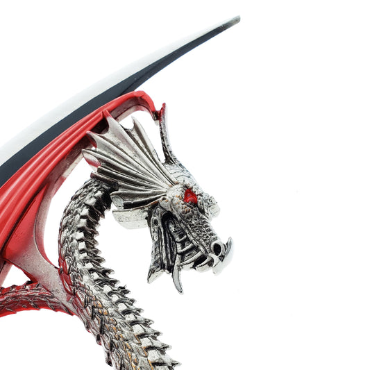 Twin Dragon Dagger with Engraved Wood Stand