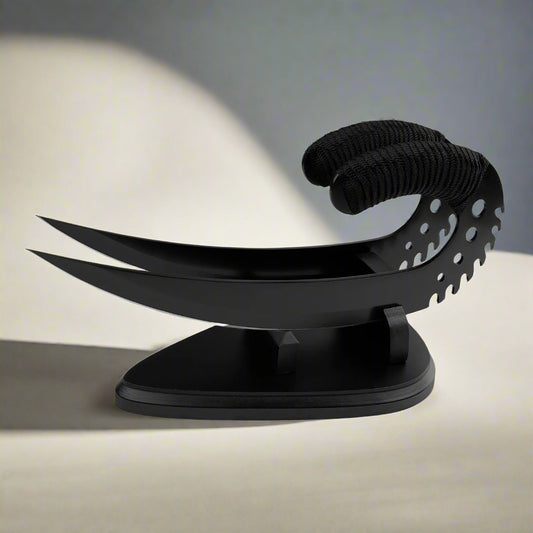 12 3/4" Black Twin Dagger w/ stand