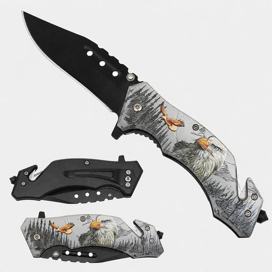 Eagle Handle Spring Assisted Pocket Knife folding pocket knife product photo