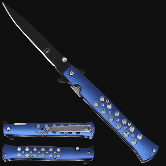 Falcon Blue Stiletto Spring Assisted Pocket Knife