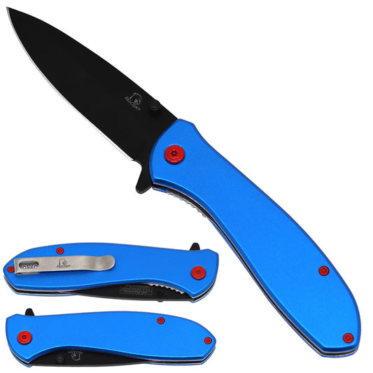 Falcon Blue Spring Assisted Pocket Knives