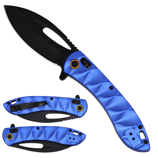 Falcon Blue Spring Assisted Pocket Knife with Locking Mechanism