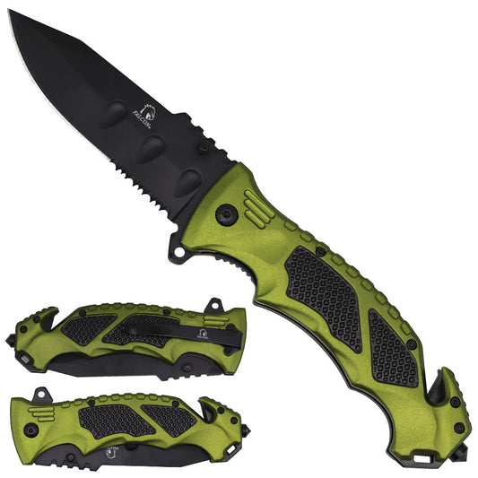 lime green tactical folding pocket knife. | Guild Arms