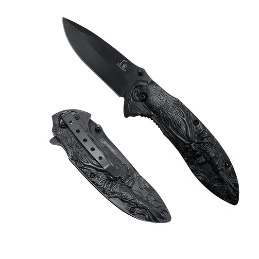 3" Black Blade / Black Dragon Handle / Assisted Knife