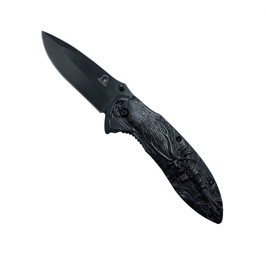 3" Black Blade / Black Dragon Handle / Assisted Knife