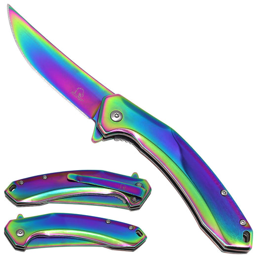 Falcon Rainbow Spring Assisted Pocket Knife folding pocket knife product photo