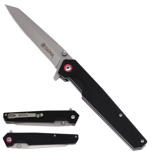 Sigma G10 Ball-Bearing Flipper Pocket Knife – Black
