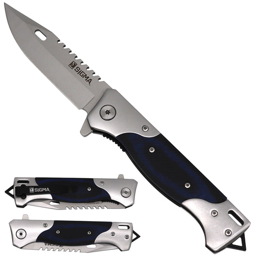 Sigma Blue Ball Bearing Pocket Knife – Micarta Handle