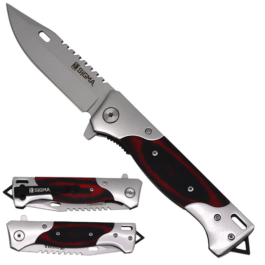 Sigma Red Ball Bearing Pocket Knife – Micarta Handle