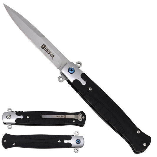 Sigma Ball Bearing Flipper Knife – Black Micarta Handle folding pocket knife product photo