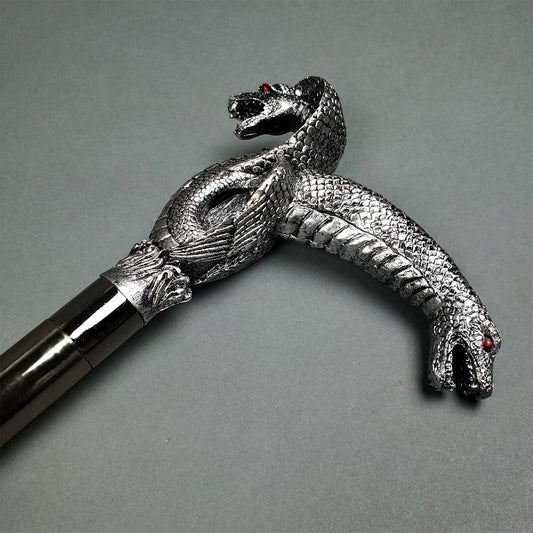 38" Cobra Walking Cane (silver)