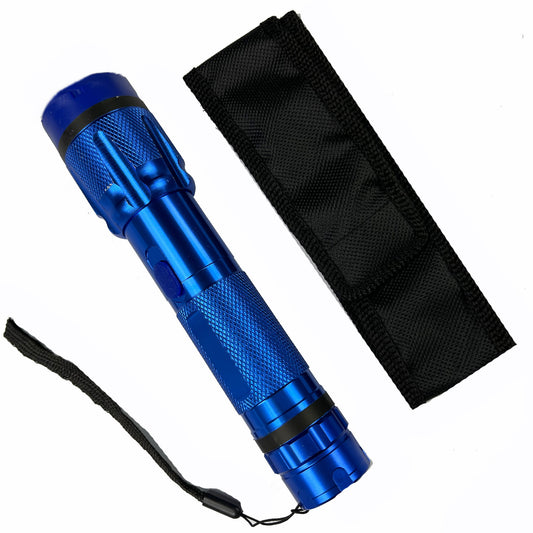 6.75" Blue Stun Gun Flashlight with Safety Switch