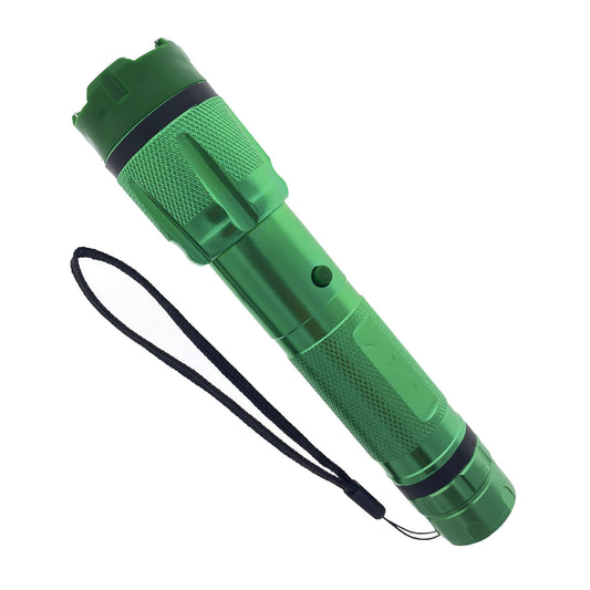 6.75" Green Rechargeable Stun Gun with Flashlight