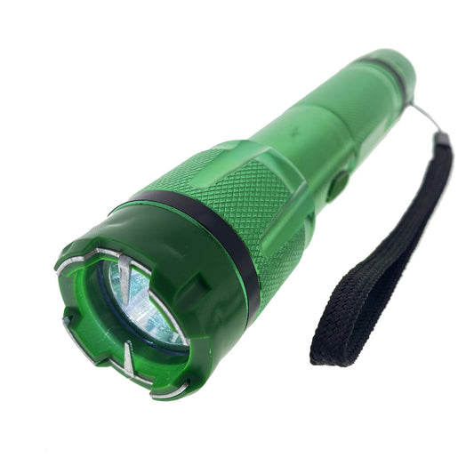 6.75" Green Rechargeable Stun Gun with Flashlight