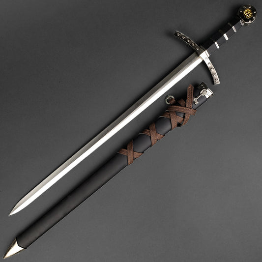 Medieval sword with black scabbard- Guild Arms.