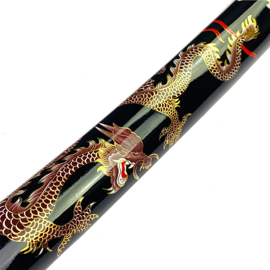 42 1/2" Samurai sword black dragon scabbard w/stand