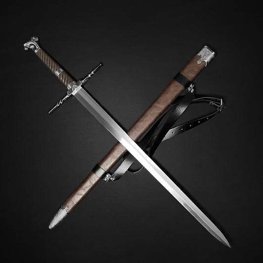 Sword crossed over its scabbard
