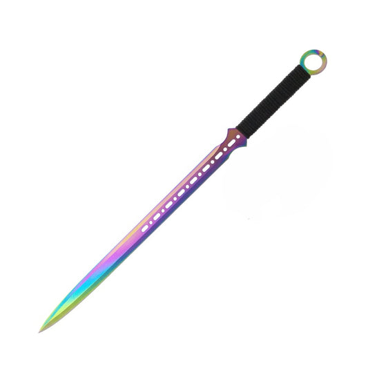 Tactical Master 27" Rainbow Machete with 2 pcs 6" throwing knife,