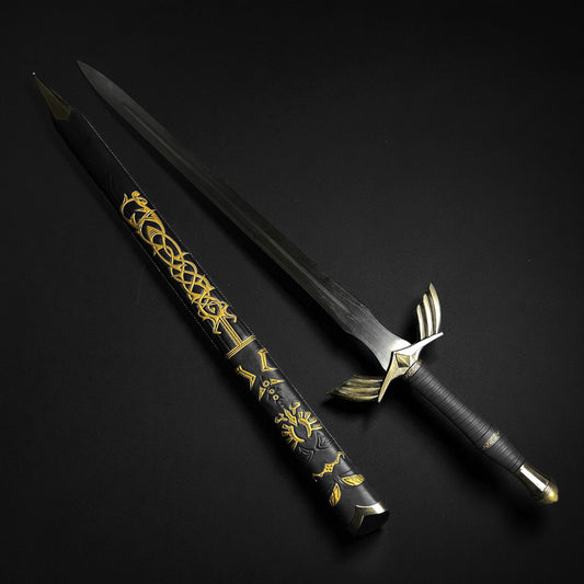 Decorative sword and engraved black scabbard