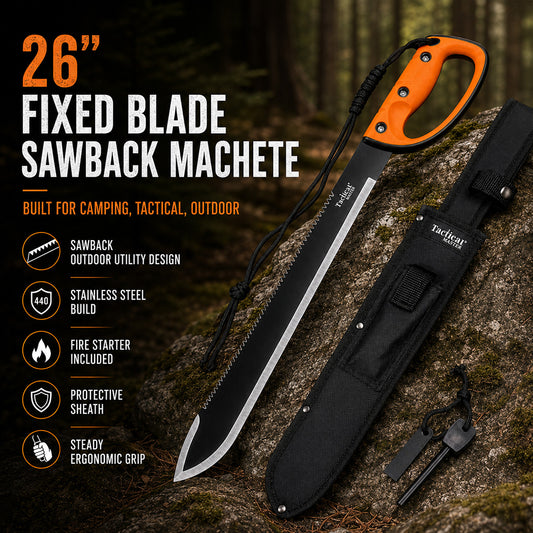 26-inch sawback machete - Guild Arms.