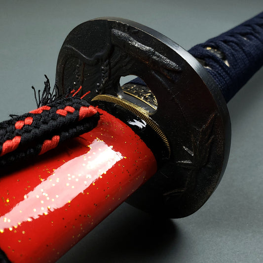 Japanese katana hand guard close-up- Guild Arms.