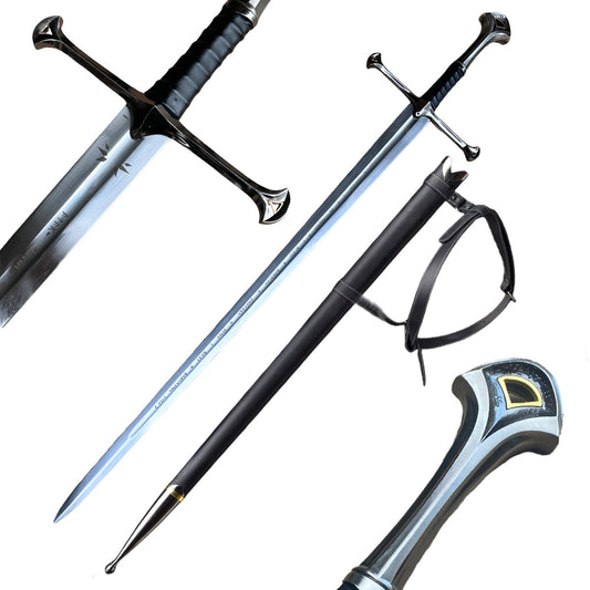 Knight's Collection Elite 54.3-Inch Hand-Forged 1060 Steel Medieval Sword | SSM193BK