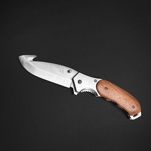 EDC Falcon Wooden Handle Pocket Knives with Spring Assisted Blade for Everyday Carry