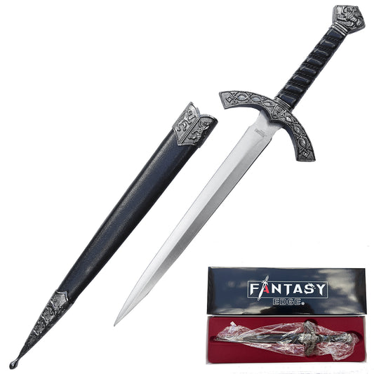 Fantasy Edge - 14'' Lancelot Medieval Dagger with a decorative sheath and display box from Guild Arms