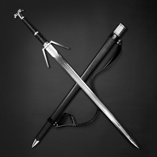 Guild Arms Fantasy Medieval Sword with a polished blade and detailed hilt, including a scabbard