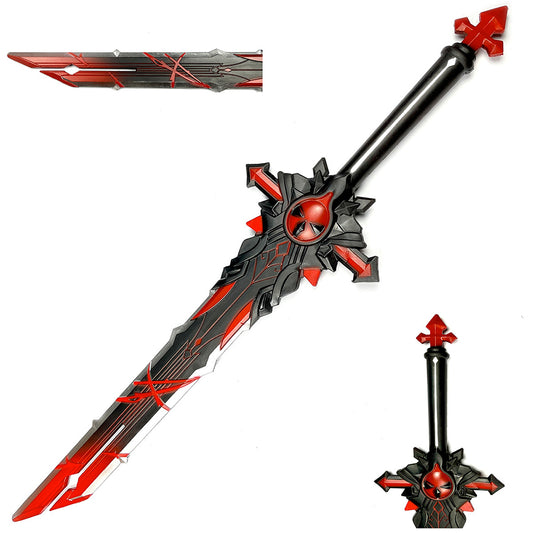 Guild Arms Anime Foam Impact Sword with a unique design in red and black colors for cosplay and collection