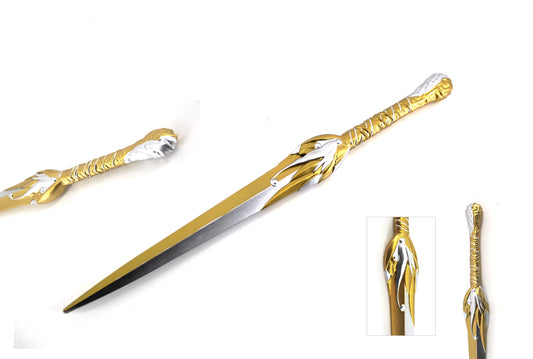 Guild Arms Foam Power Elven Dagger with a decorative gold and silver design for safe play