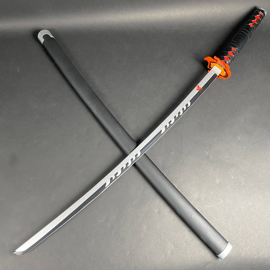 Guild Arms Anime Metal Sword with Black Handle and Red Accents, ideal for collectors and cosplay