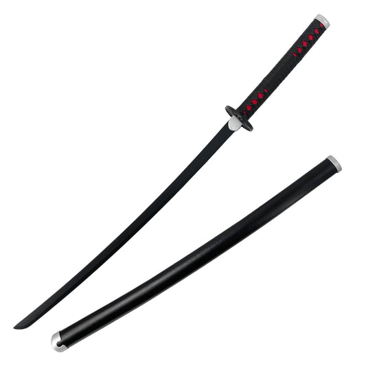 Guild Arms Metal Anime Demon Sword with Black Blade and Red Accents on Handle
