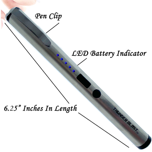 Guild Arms rechargeable pen shaped stun gun with LED indicator and pen clip for discreet self-defense