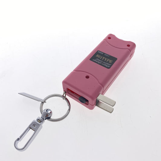 Guild Arms Rechargeable Stun Gun with LED Flashlight featuring a compact design and keychain attachment