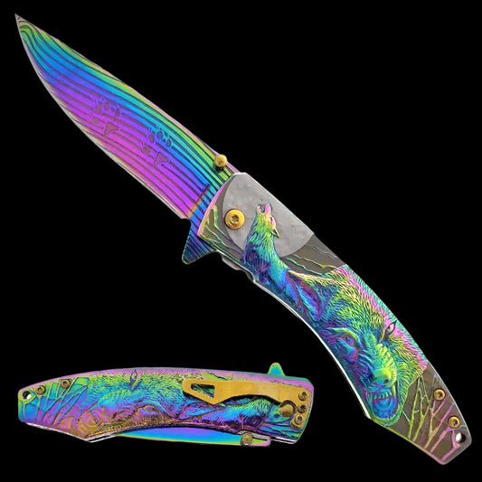 Order Falcon Knives for Sale Online - Rainbow Spring-Assisted Knife