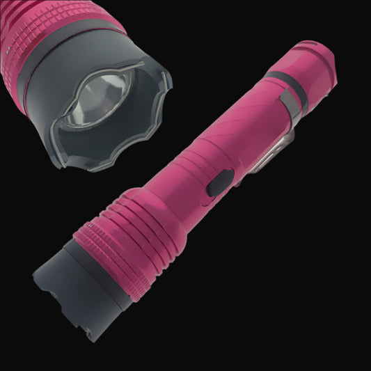 Pink Stun Gun with Flashlight - Flashlight Stun Gun for Sale