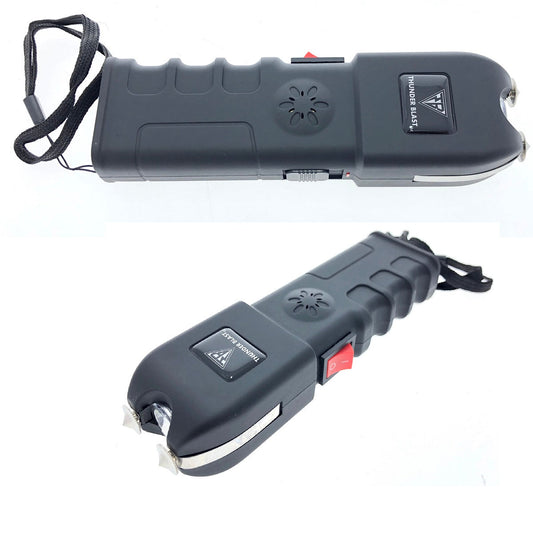5 1/2" 3 million vol black Stun Gun with Led Light & Alarm