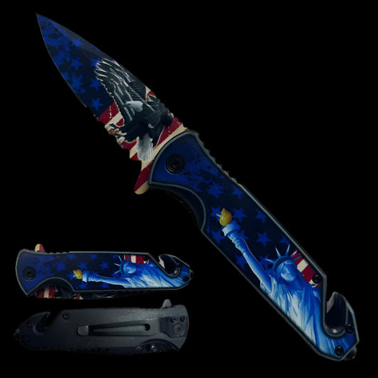 Statue of Liberty EDC Knife – 7.75" Spring Assisted for Sale