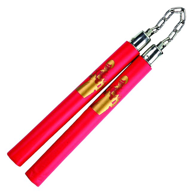 12" Foam Red Nunchaku with Bruce Lee Nunchucks All Products PacificSolution 2
